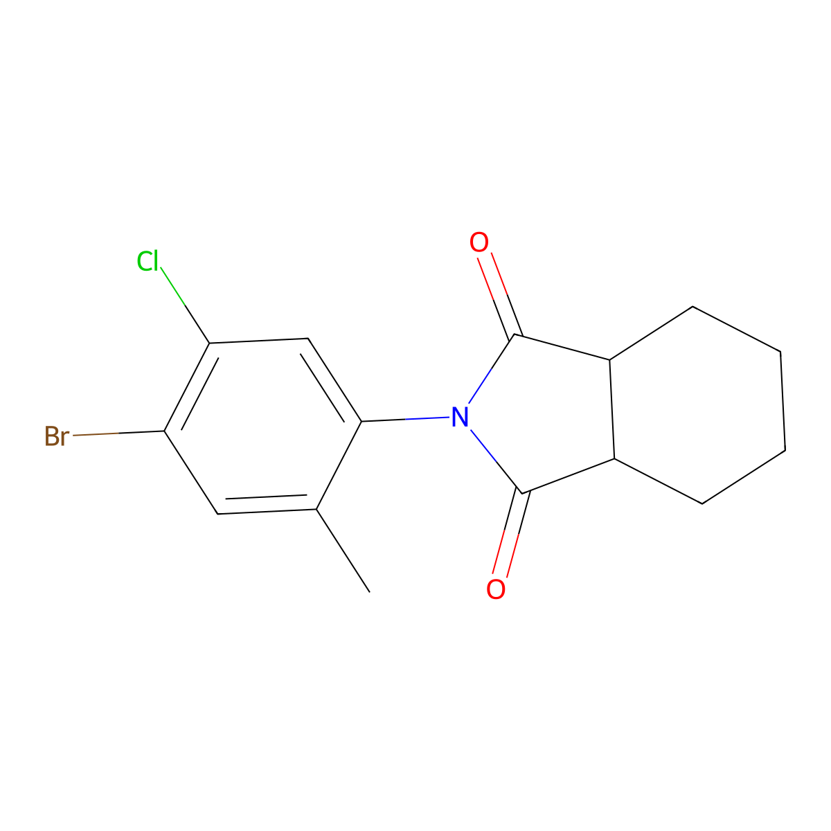 2-(4-bromo-5-chloro-2-methylphenyl)hexahydro-1H-isoindole-1,3(2H)-dione molecular structure, CAS 519169-69-8
