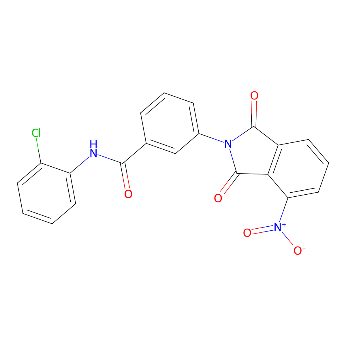 N-(2-chlorophenyl)-3-(4-nitro-1,3-dioxoisoindol-2-yl)benzamide molecular structure, CAS 519169-78-9