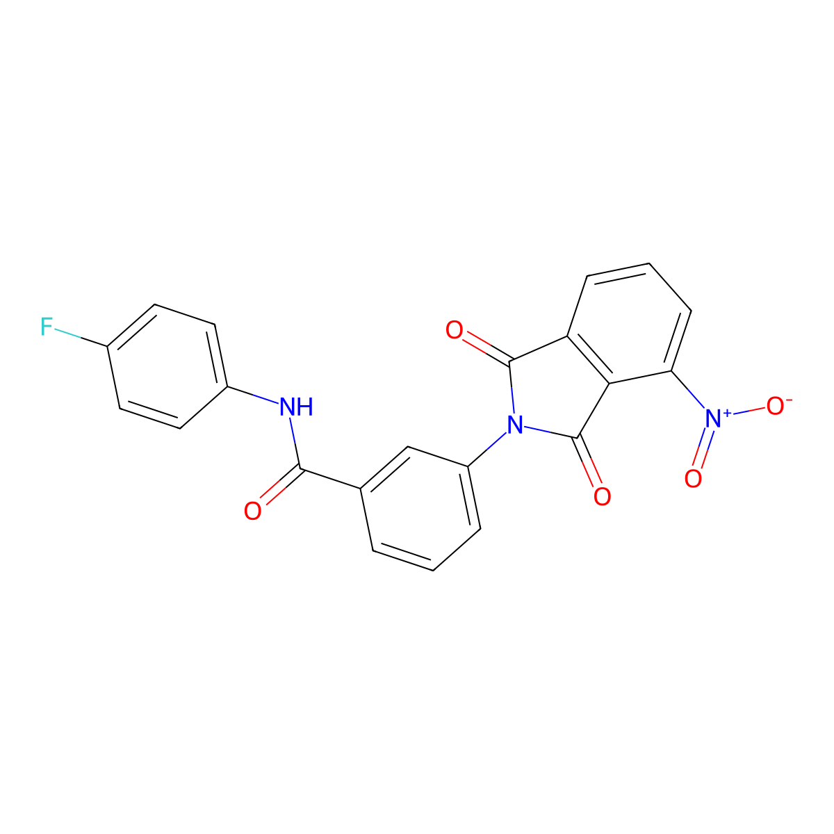 N-(4-fluorophenyl)-3-(4-nitro-1,3-dioxoisoindol-2-yl)benzamide molecular structure, CAS 519169-81-4