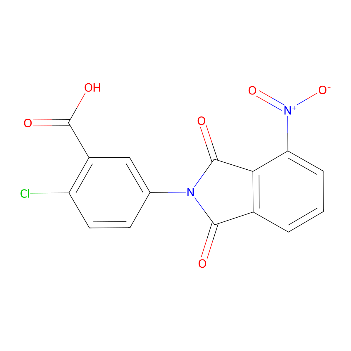 2-Chloro-5-(4-nitro-1,3-dioxoisoindol-2-yl)benzoic acid molecular structure, CAS 519169-84-7