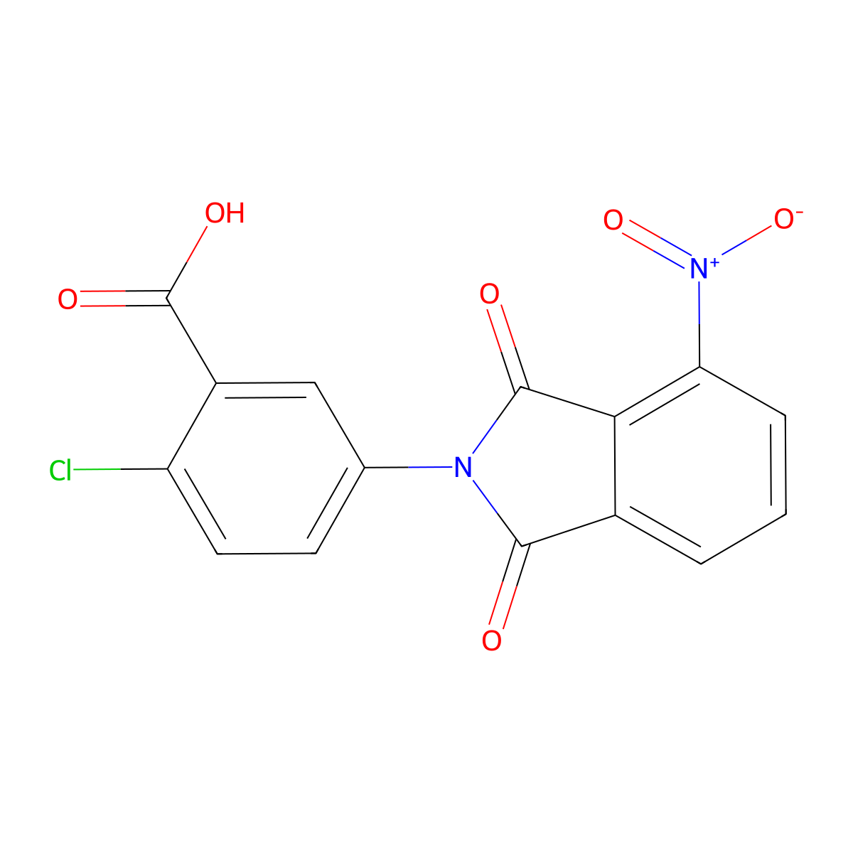 2-Chloro-5-(4-nitro-1,3-dioxoisoindol-2-yl)benzoic acid molecular structure, CAS 519169-84-7