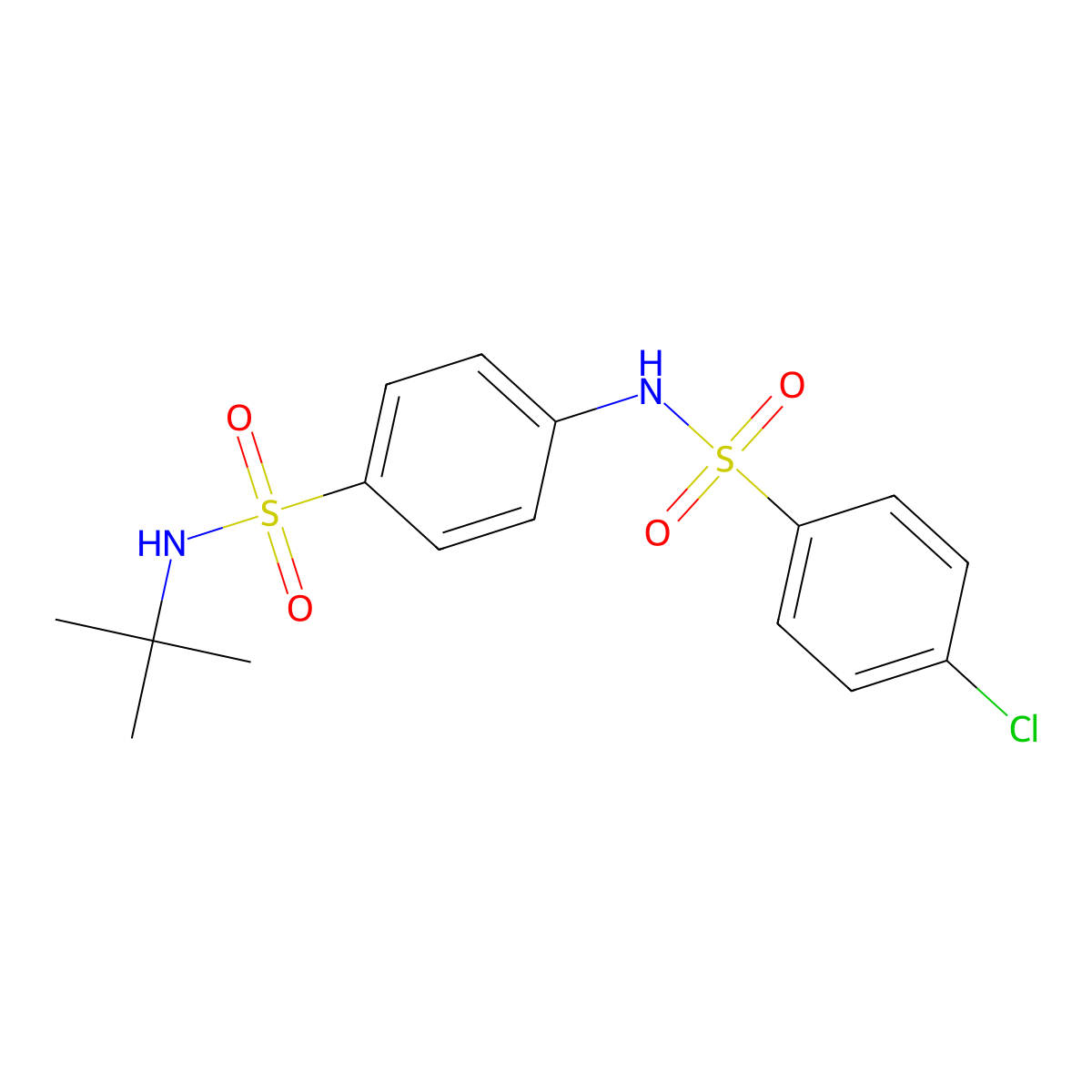 N-[4-(tert-butylsulfamoyl)phenyl]-4-chlorobenzenesulfonamide molecular structure, CAS 519170-14-0