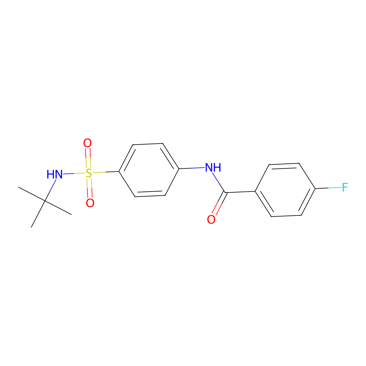 N-[4-(tert-butylsulfamoyl)phenyl]-4-fluorobenzamide molecular structure, CAS 519170-25-3