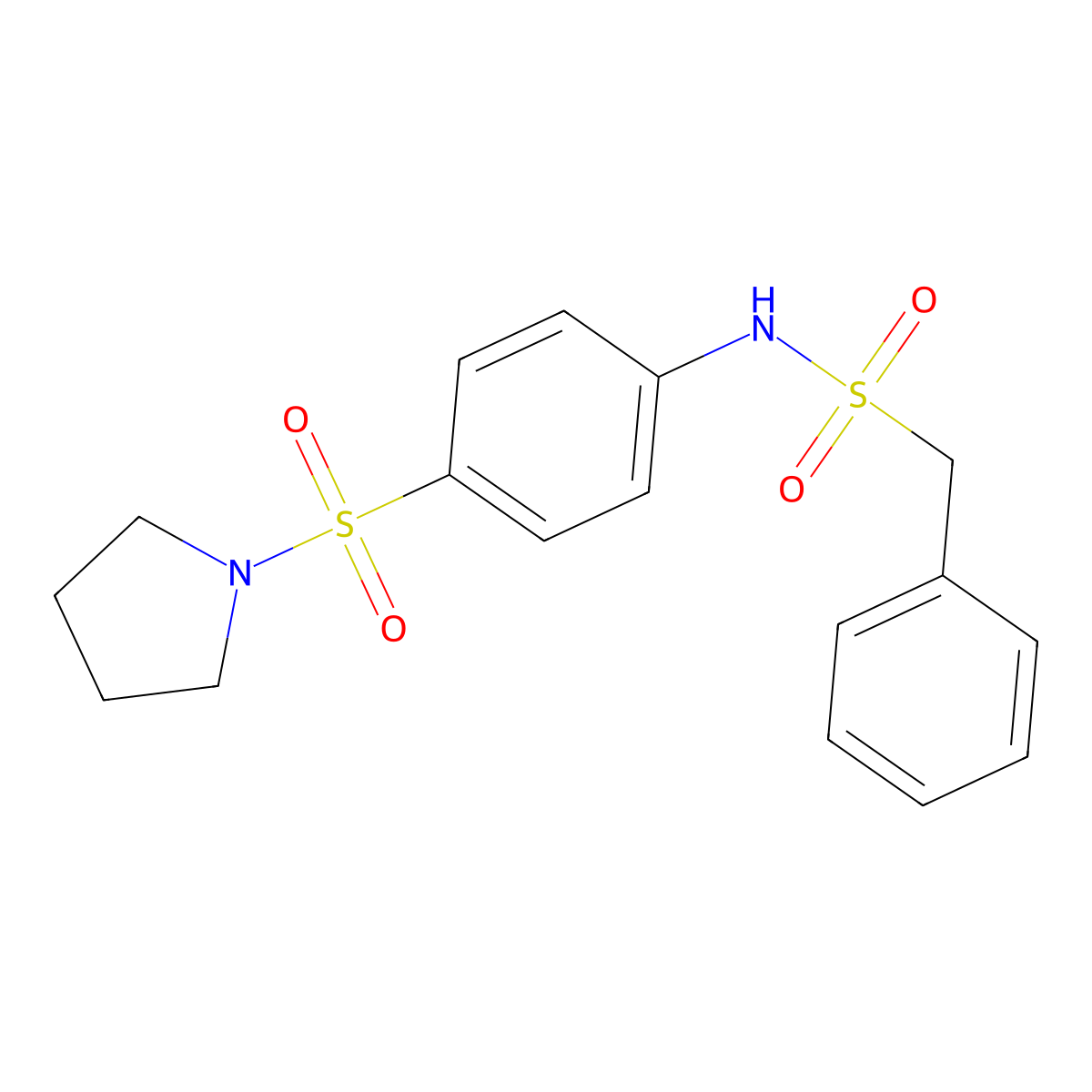 1-phenyl-N-(4-pyrrolidin-1-ylsulfonylphenyl)methanesulfonamide molecular structure, CAS 519170-26-4