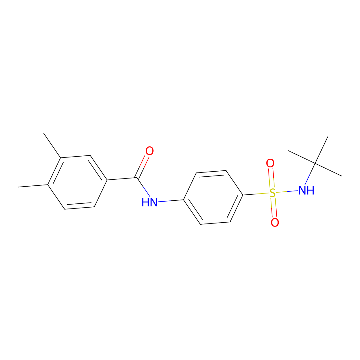 N-[4-(tert-butylsulfamoyl)phenyl]-3,4-dimethylbenzamide molecular structure, CAS 519170-31-1