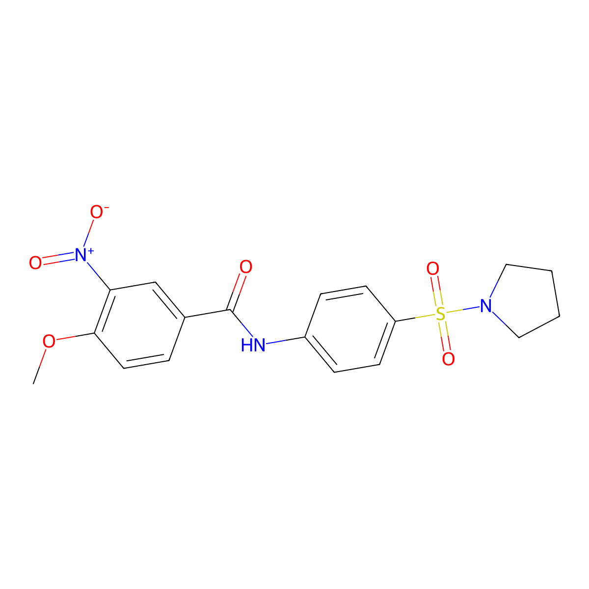 4-methoxy-3-nitro-N-(4-pyrrolidin-1-ylsulfonylphenyl)benzamide molecular structure, CAS 519170-38-8