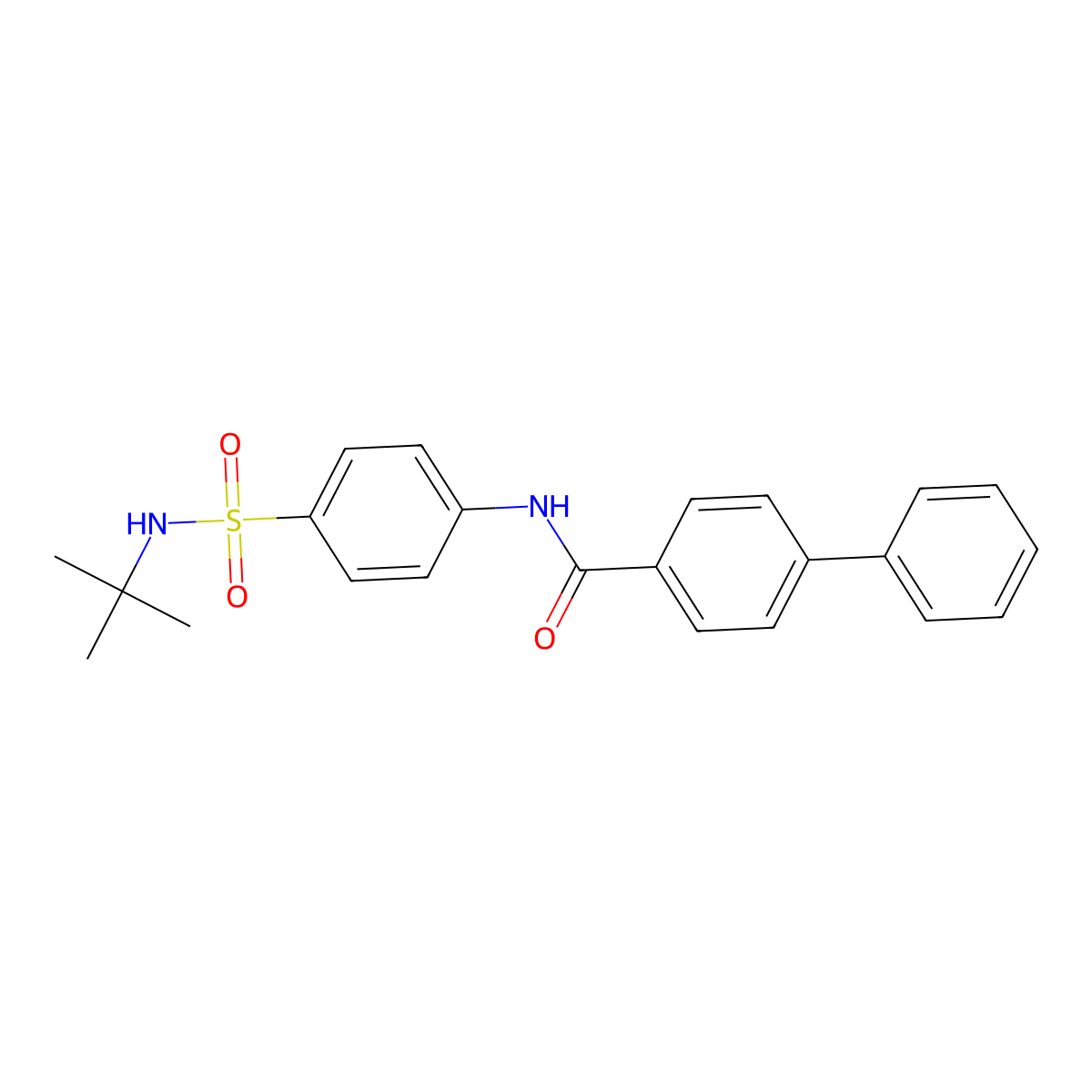 N-[4-(tert-butylsulfamoyl)phenyl]-4-phenylbenzamide molecular structure, CAS 519170-44-6