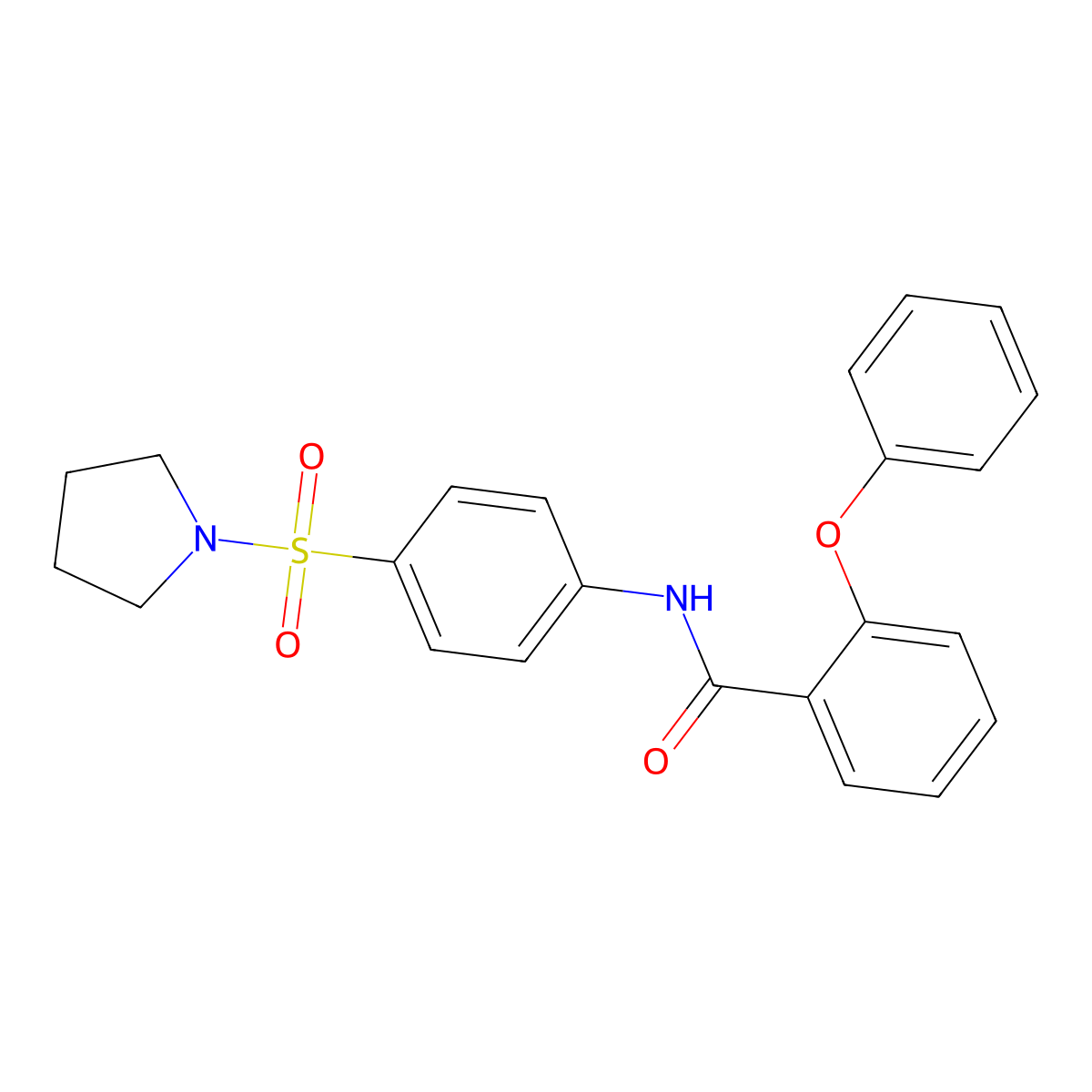 2-phenoxy-N-(4-pyrrolidin-1-ylsulfonylphenyl)benzamide molecular structure, CAS 519170-61-7