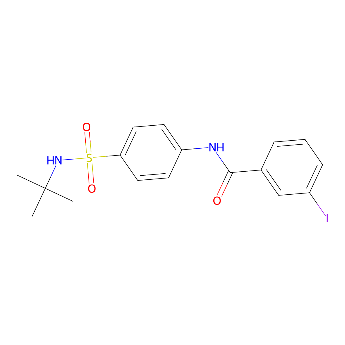 N-[4-(tert-butylsulfamoyl)phenyl]-3-iodobenzamide molecular structure, CAS 519170-70-8