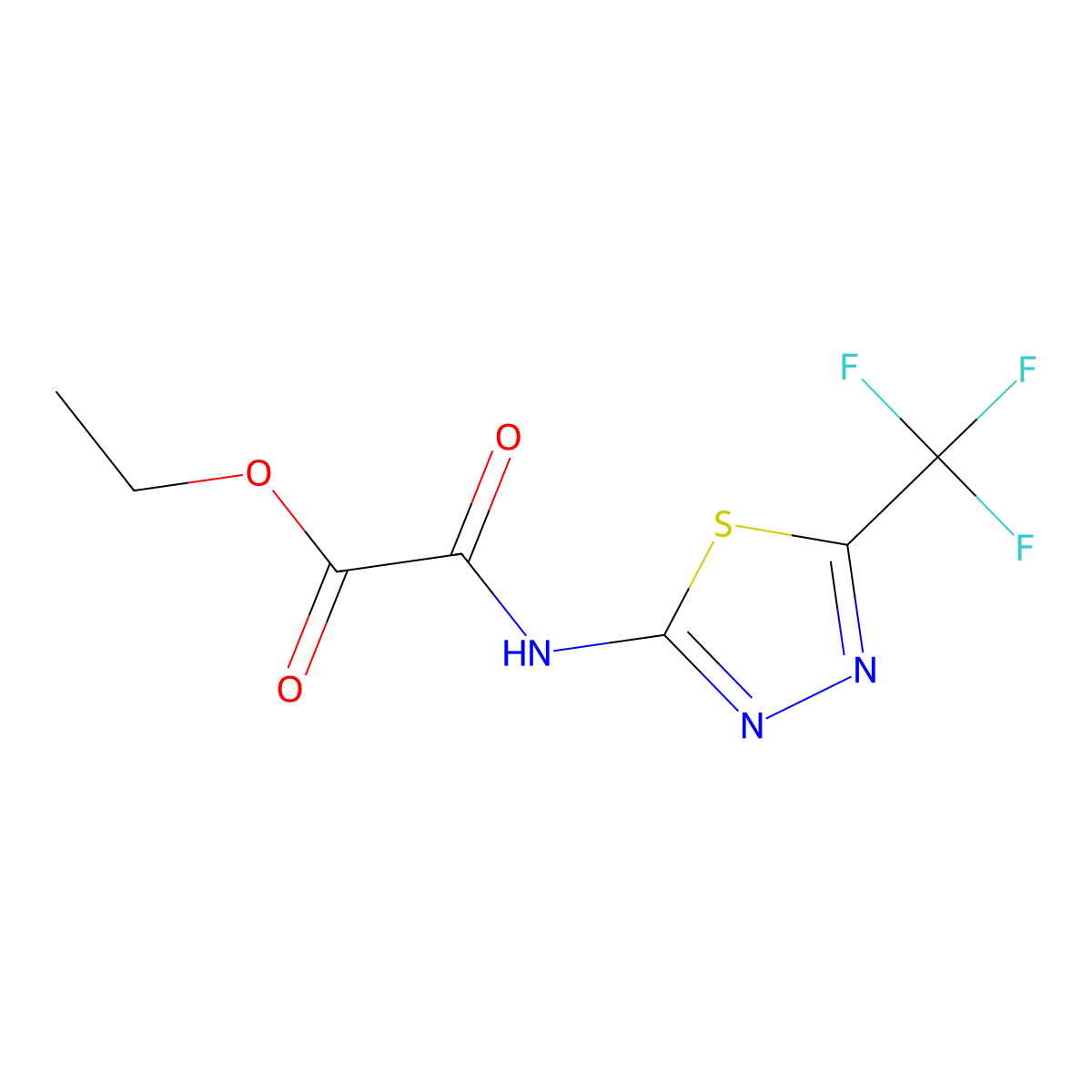 Ethyl oxo{[5-(trifluoromethyl)-1,3,4-thiadiazol-2-yl]amino}acetate molecular structure, CAS 519170-72-0