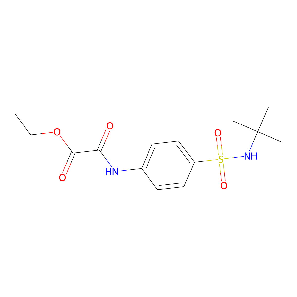 Ethyl {[4-(tert-butylsulfamoyl)phenyl]amino}(oxo)acetate molecular structure, CAS 519170-74-2