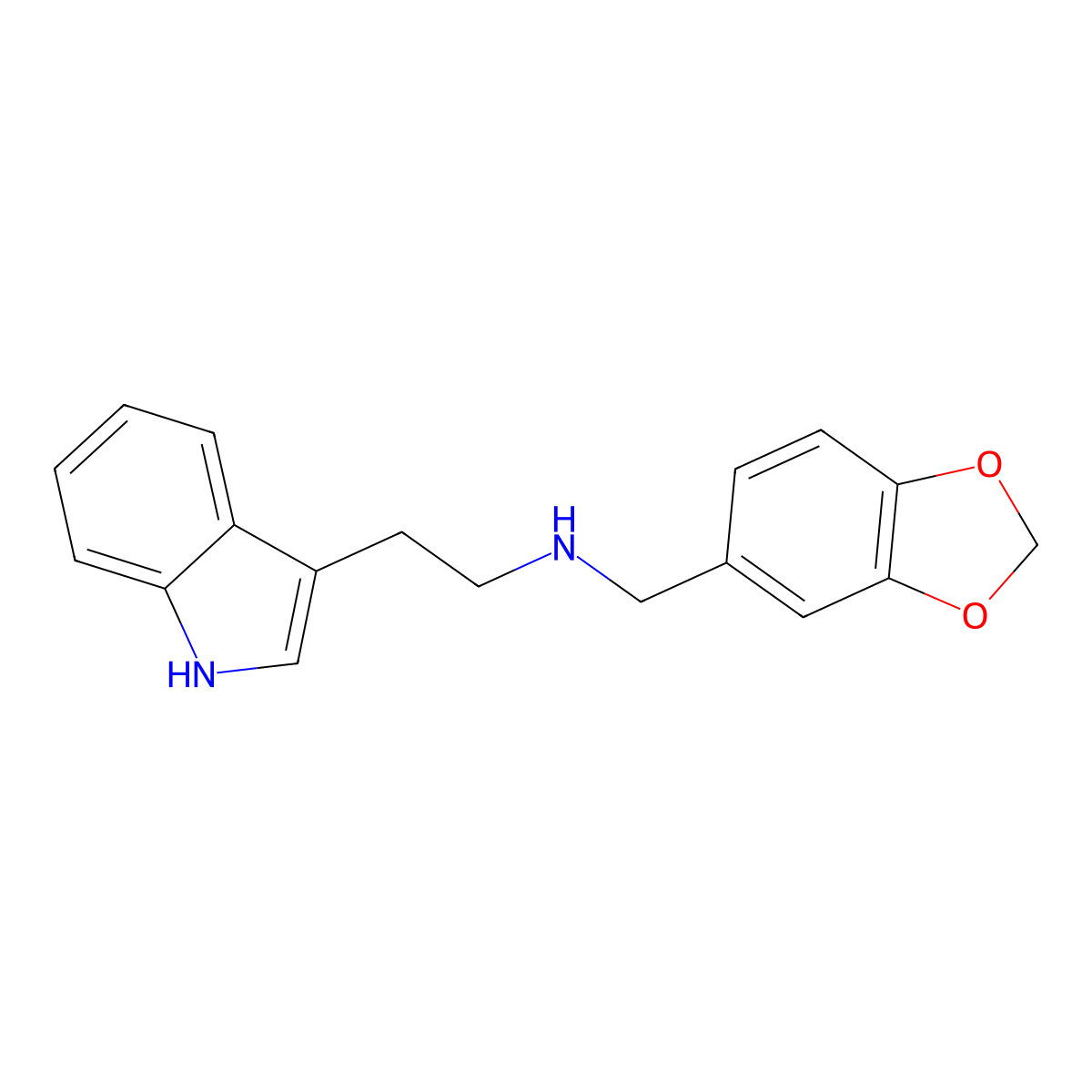 N-(1,3-benzodioxol-5-ylmethyl)-2-(1H-indol-3-yl)ethanamine molecular structure, CAS 51918-89-9
