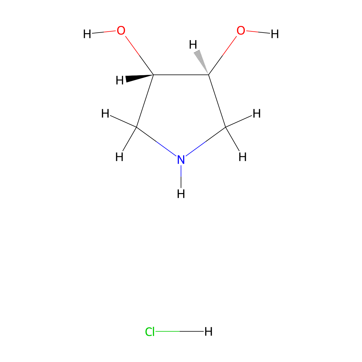 (3S,4S)-pyrrolidine-3,4-diol hydrochloride molecular structure, CAS 519188-72-8