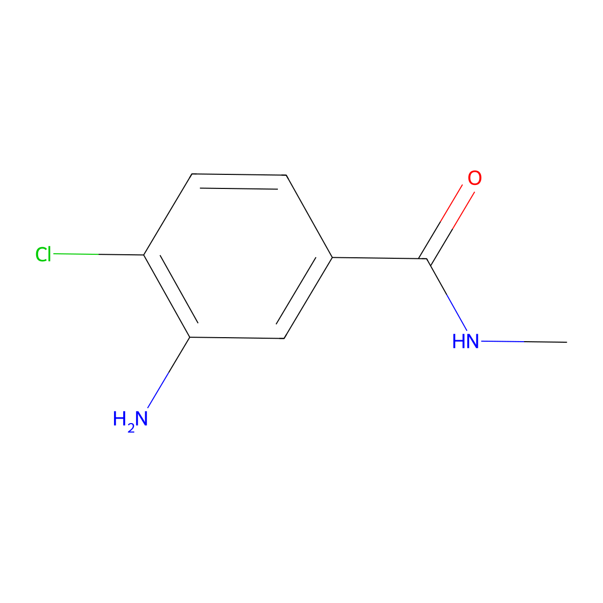 3-Amino-4-chloro-N-methylbenzamide molecular structure, CAS 51920-00-4