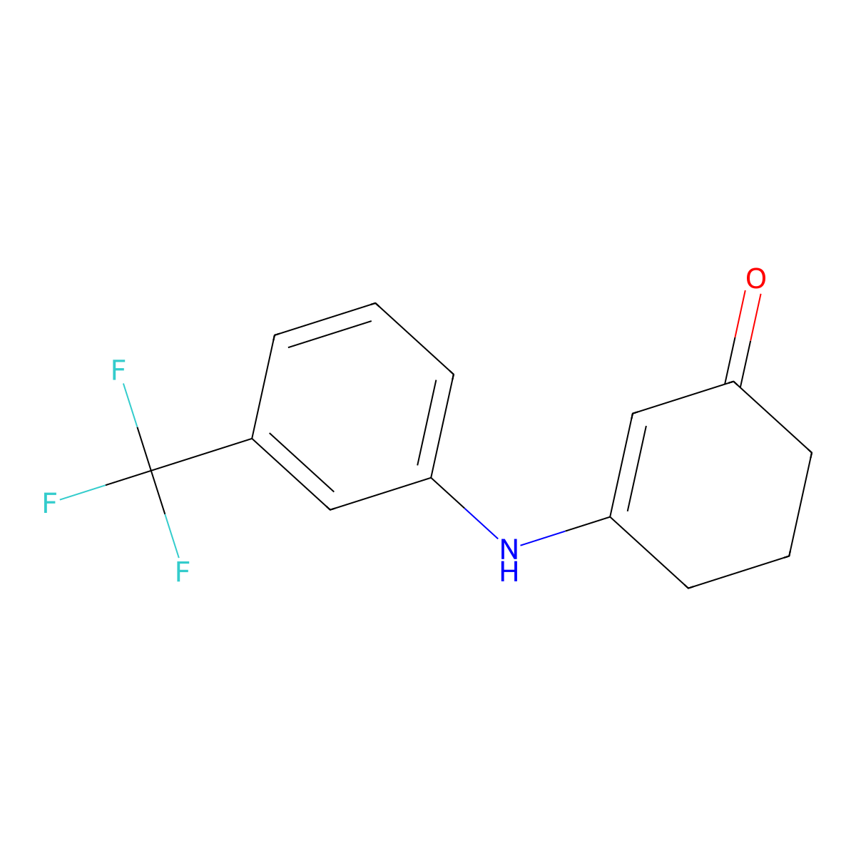 3-{[3-(Trifluoromethyl)phenyl]amino}cyclohex-2-en-1-one molecular structure, CAS 51924-57-3