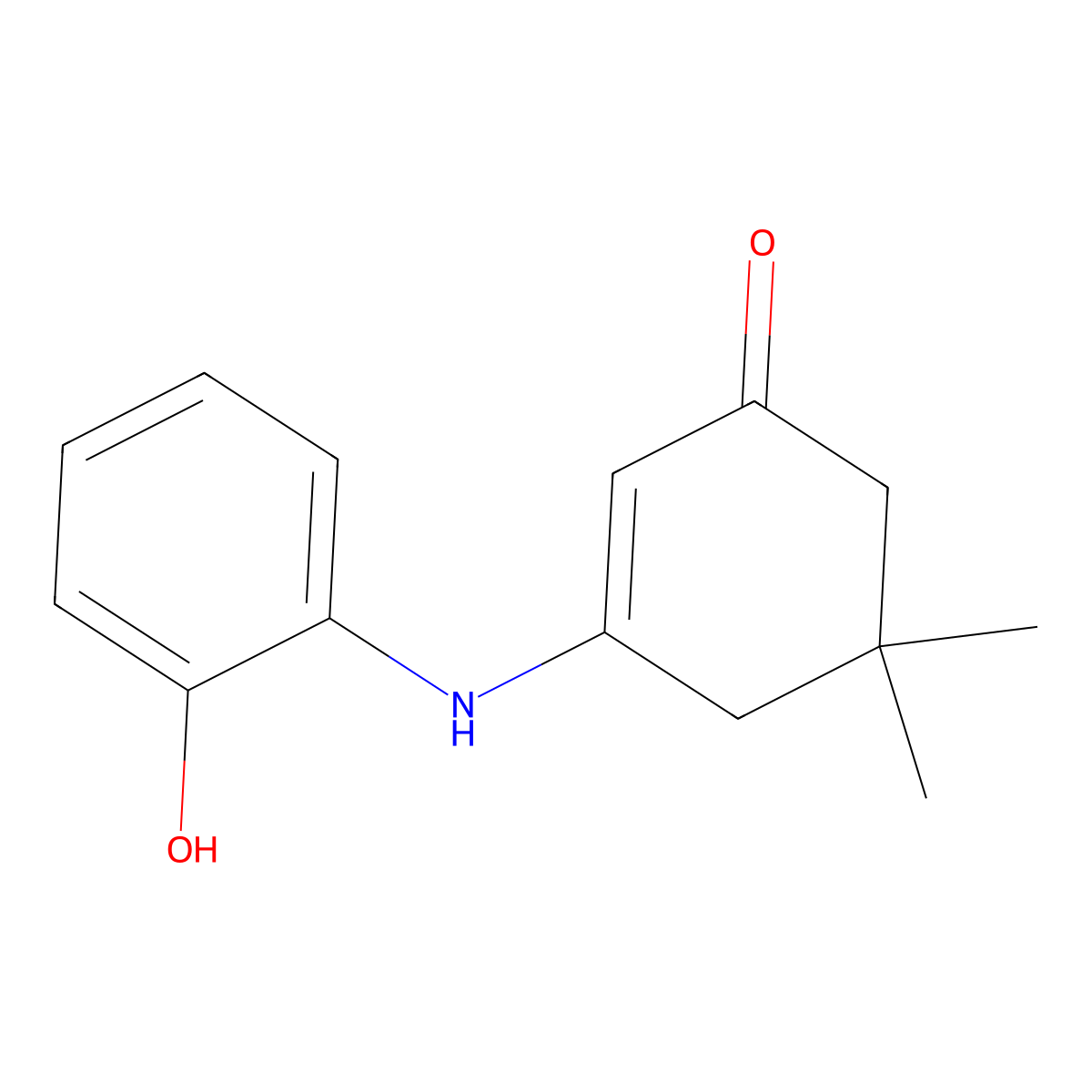 3-[(2-Hydroxyphenyl)amino]-5,5-dimethylcyclohex-2-en-1-one molecular structure, CAS 51924-59-5