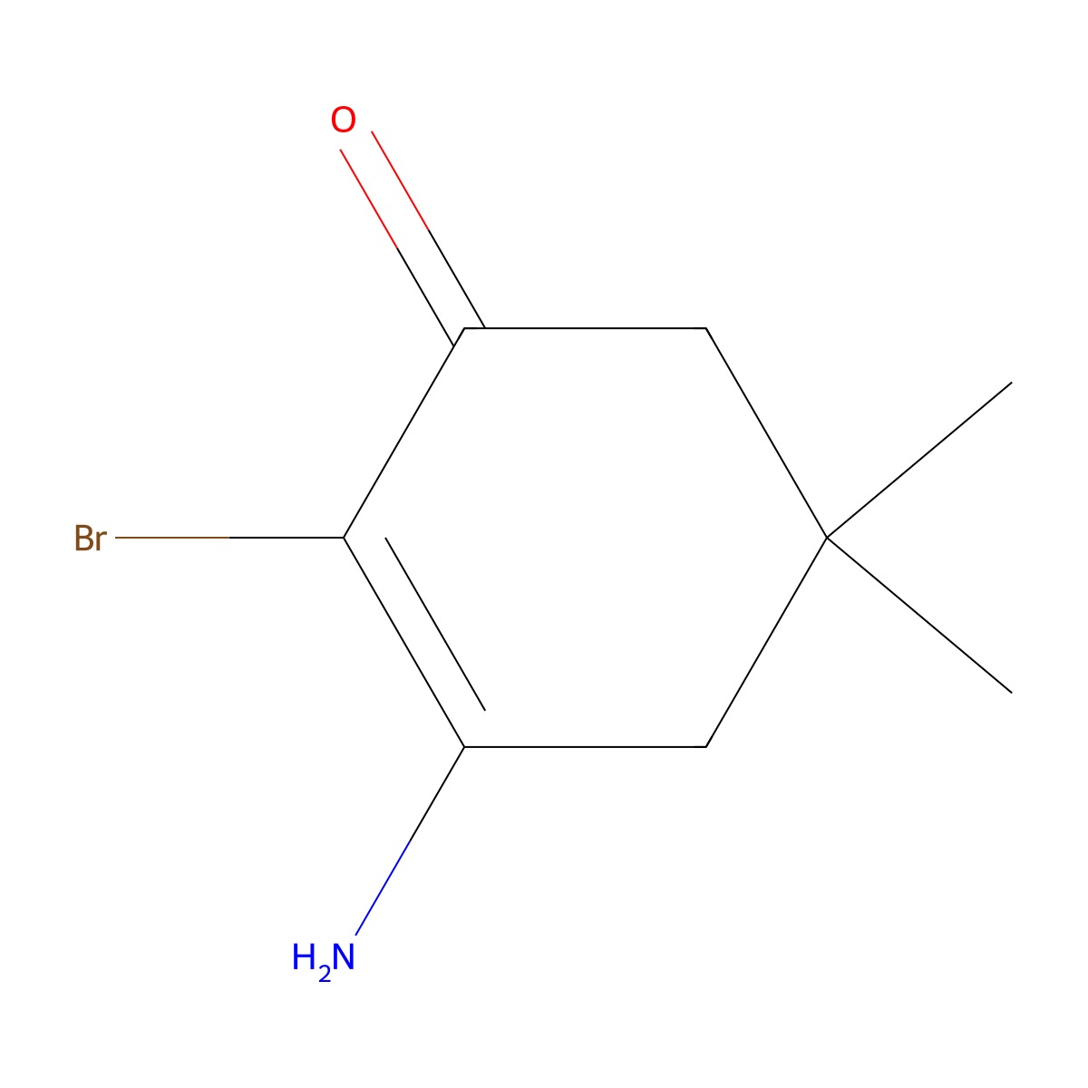 3-Amino-2-bromo-5,5-dimethylcyclohex-2-en-1-one molecular structure, CAS 51924-68-6
