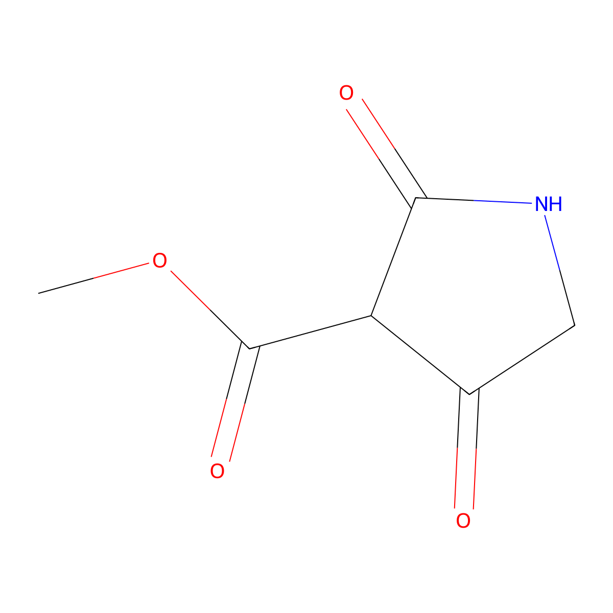 3-Pyrrolidinecarboxylic acid, 2,4-dioxo-, methyl ester molecular structure, CAS 51925-57-6