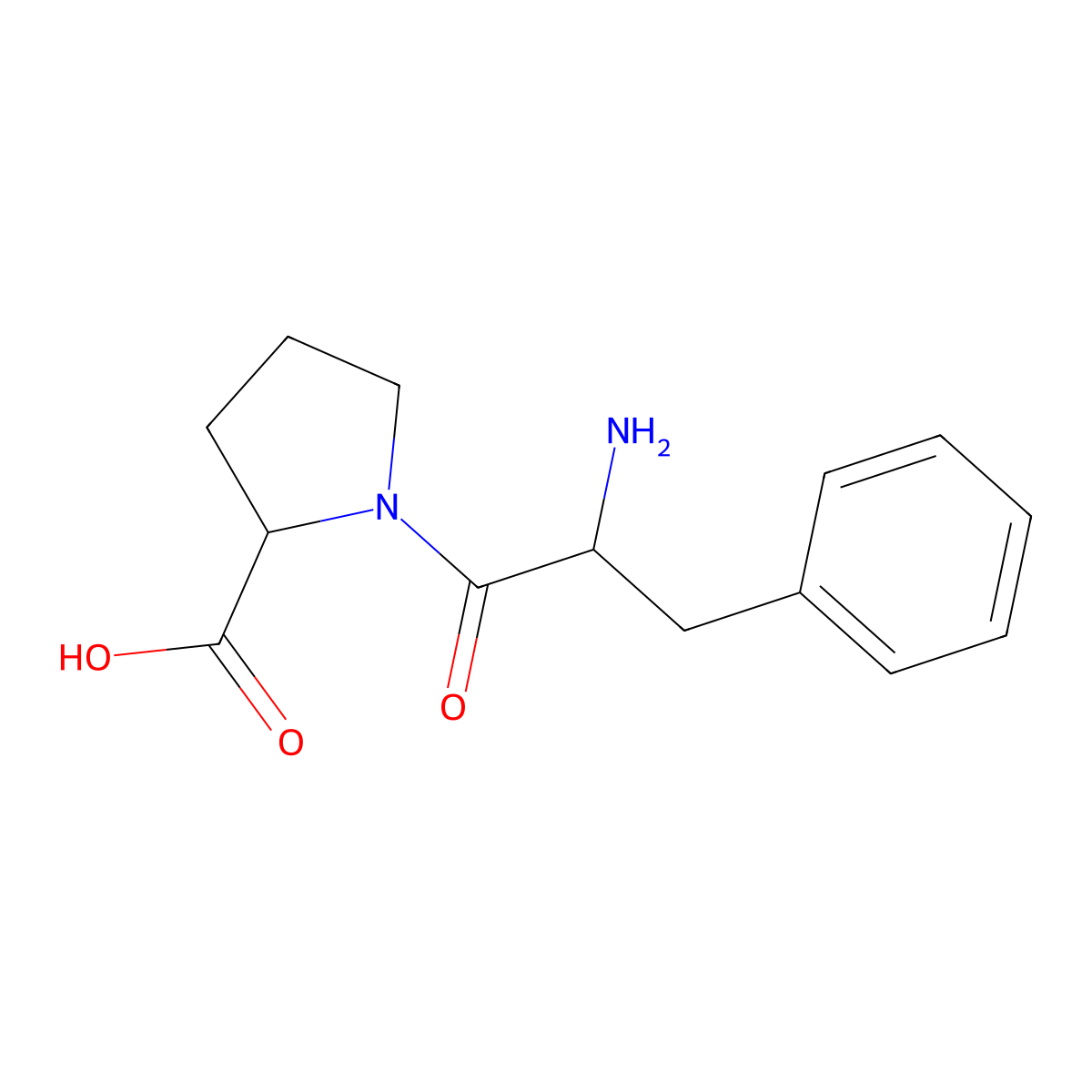 Phenylalanylproline molecular structure, CAS 51926-52-4
