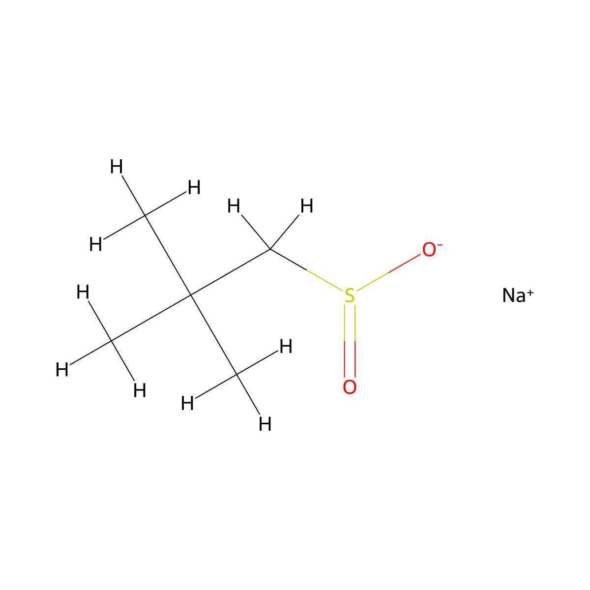 1-propanesulfinic acid, 2,2-dimethyl-, sodium salt molecular structure, CAS 51928-41-7