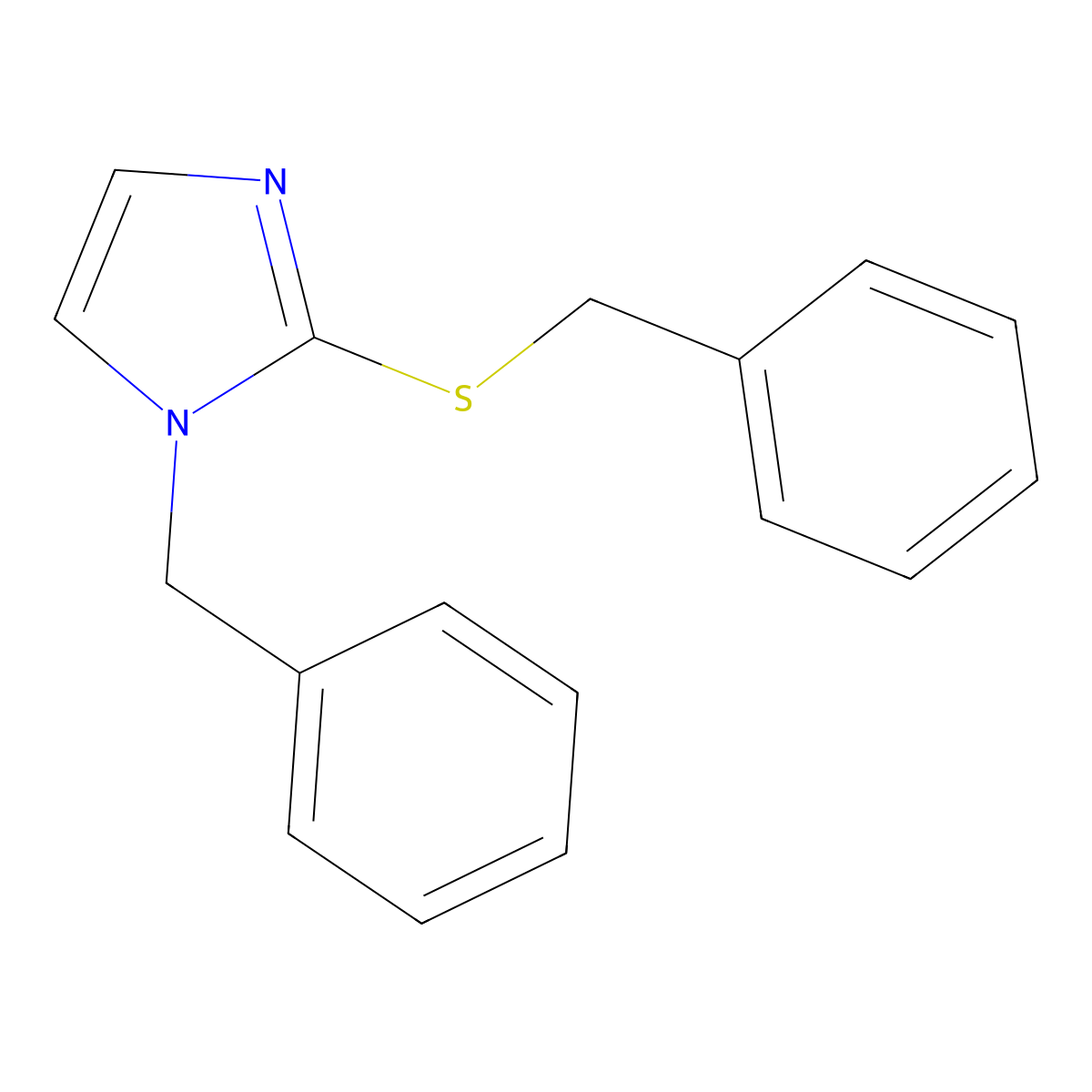 1-Benzyl-2-(benzylsulfanyl)-1h-imidazole molecular structure, CAS 5193-59-9