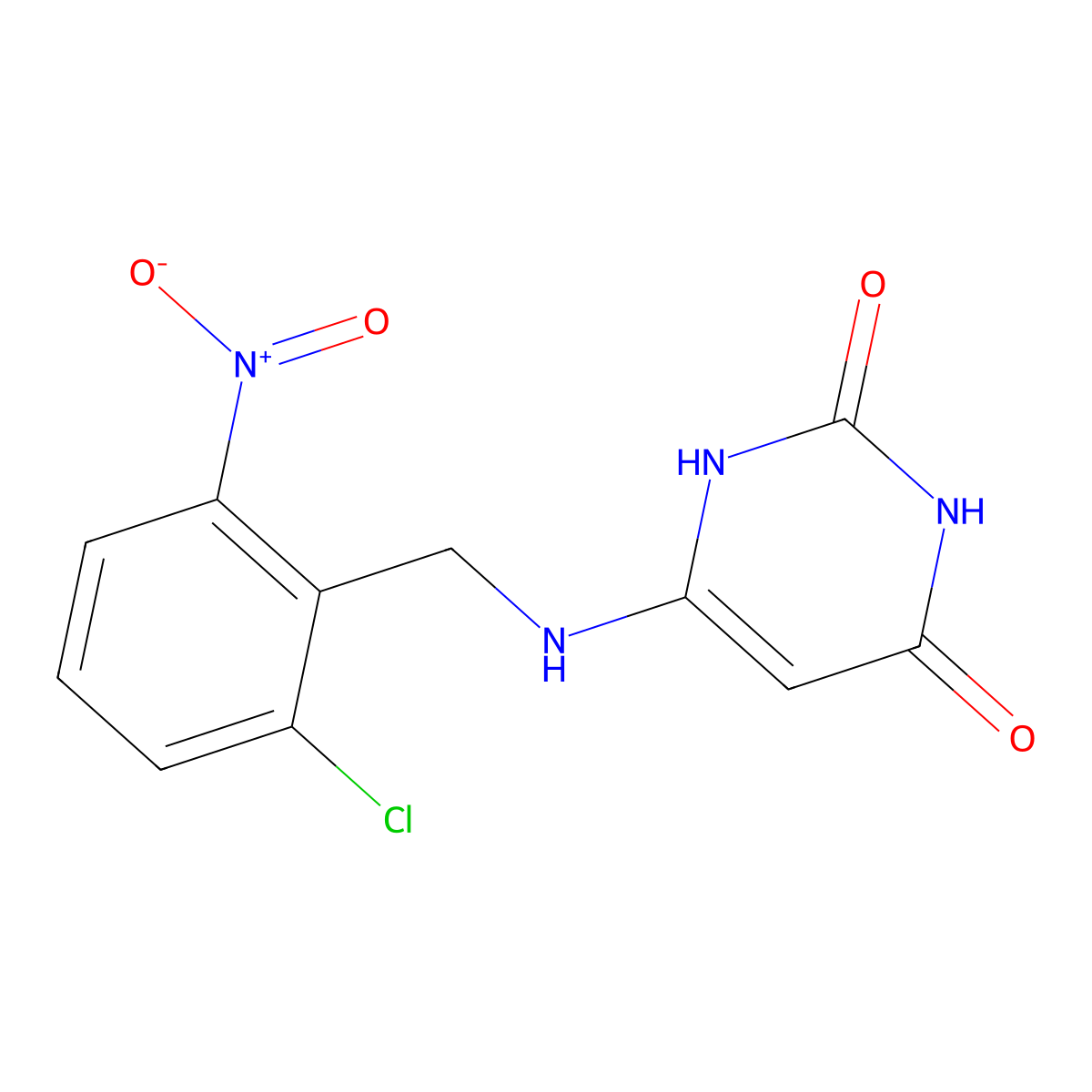 6-[(2-chloro-6-nitrophenyl)methylamino]-1H-pyrimidine-2,4-dione molecular structure, CAS 5193-92-0