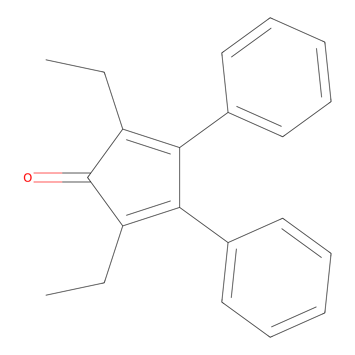 2,5-Diethyl-3,4-diphenylcyclopenta-2,4-dien-1-one molecular structure, CAS 51932-77-5