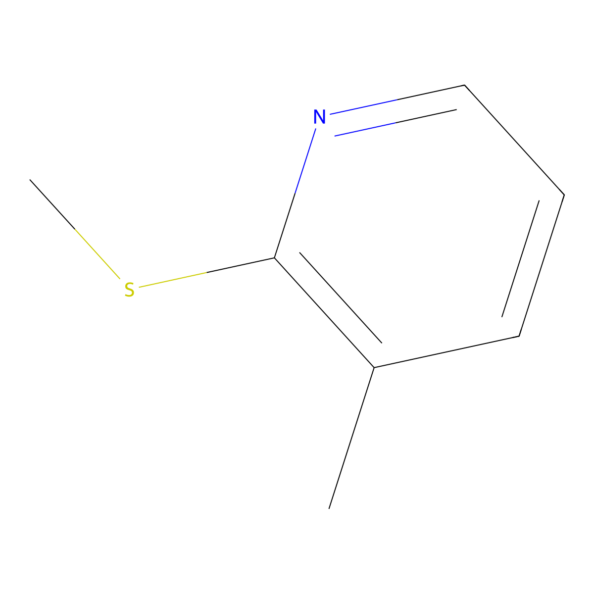 3-Methyl-2-(methylsulfanyl)pyridine molecular structure, CAS 51933-73-4