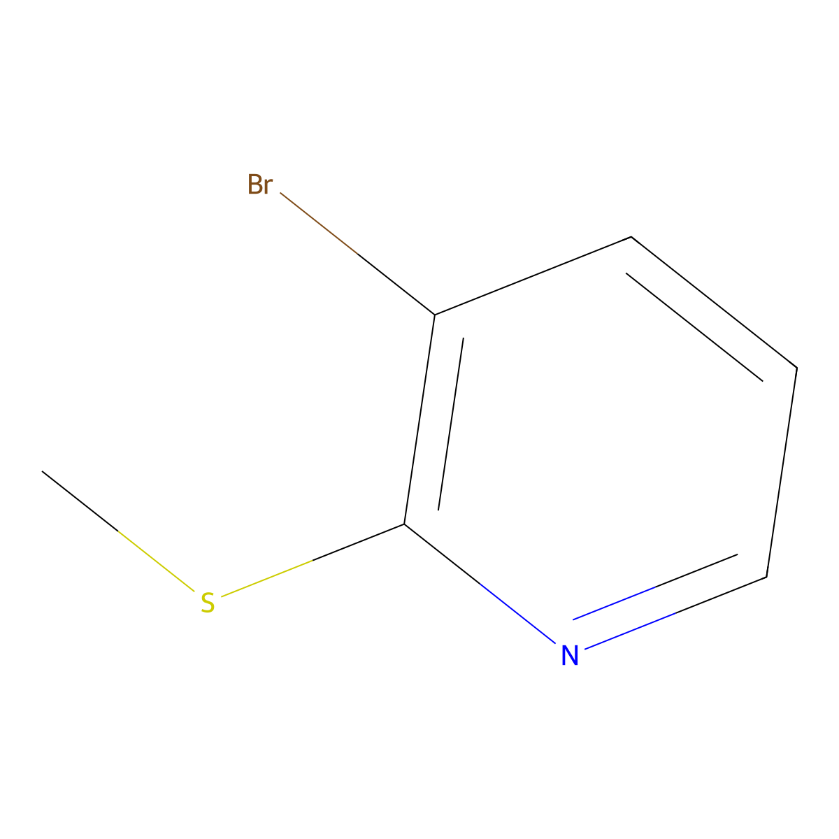 3-Bromo-2-(methylthio)pyridine molecular structure, CAS 51933-77-8