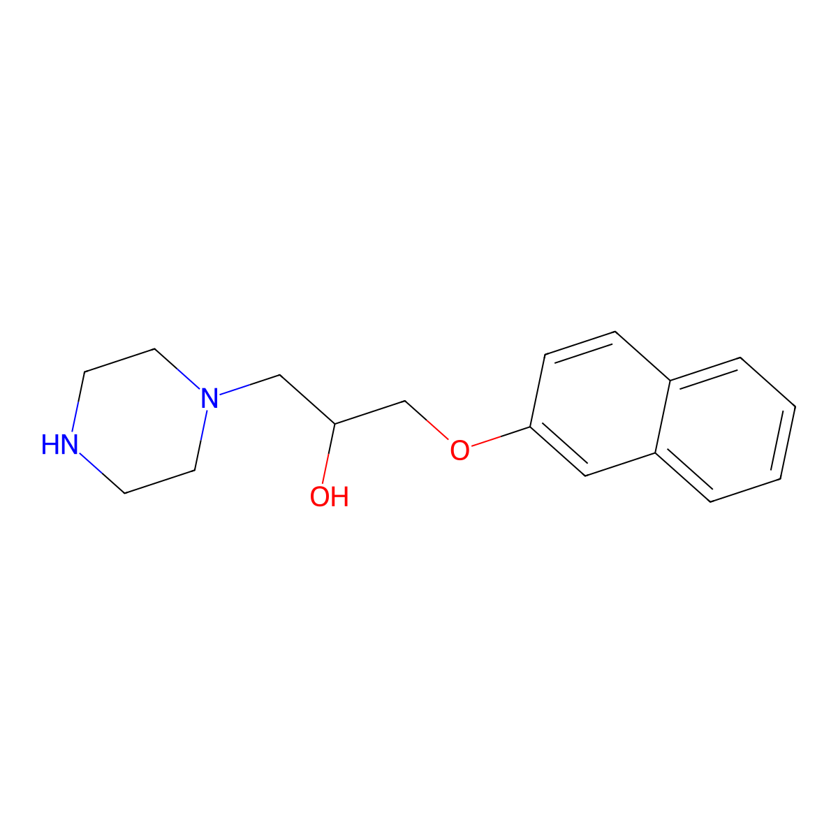 1-(Naphthalen-2-yloxy)-3-piperazin-1-yl-propan-2-ol molecular structure, CAS 51934-55-5