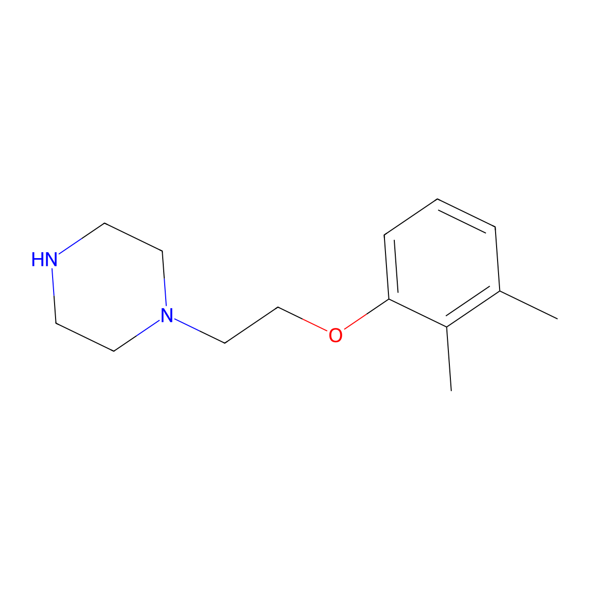 1-[2-(2,3-Dimethyl-phenoxy)-ethyl]-piperazine molecular structure, CAS 51934-64-6