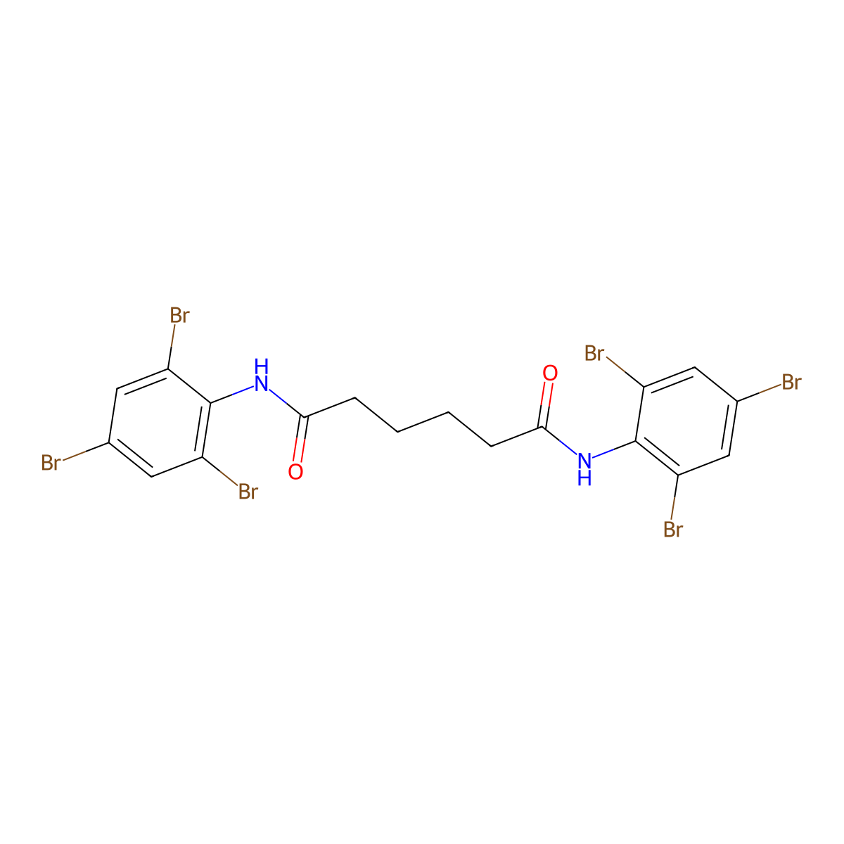 N,N'-Bis(2,4,6-tribromophenyl)adipamide molecular structure, CAS 51937-18-9
