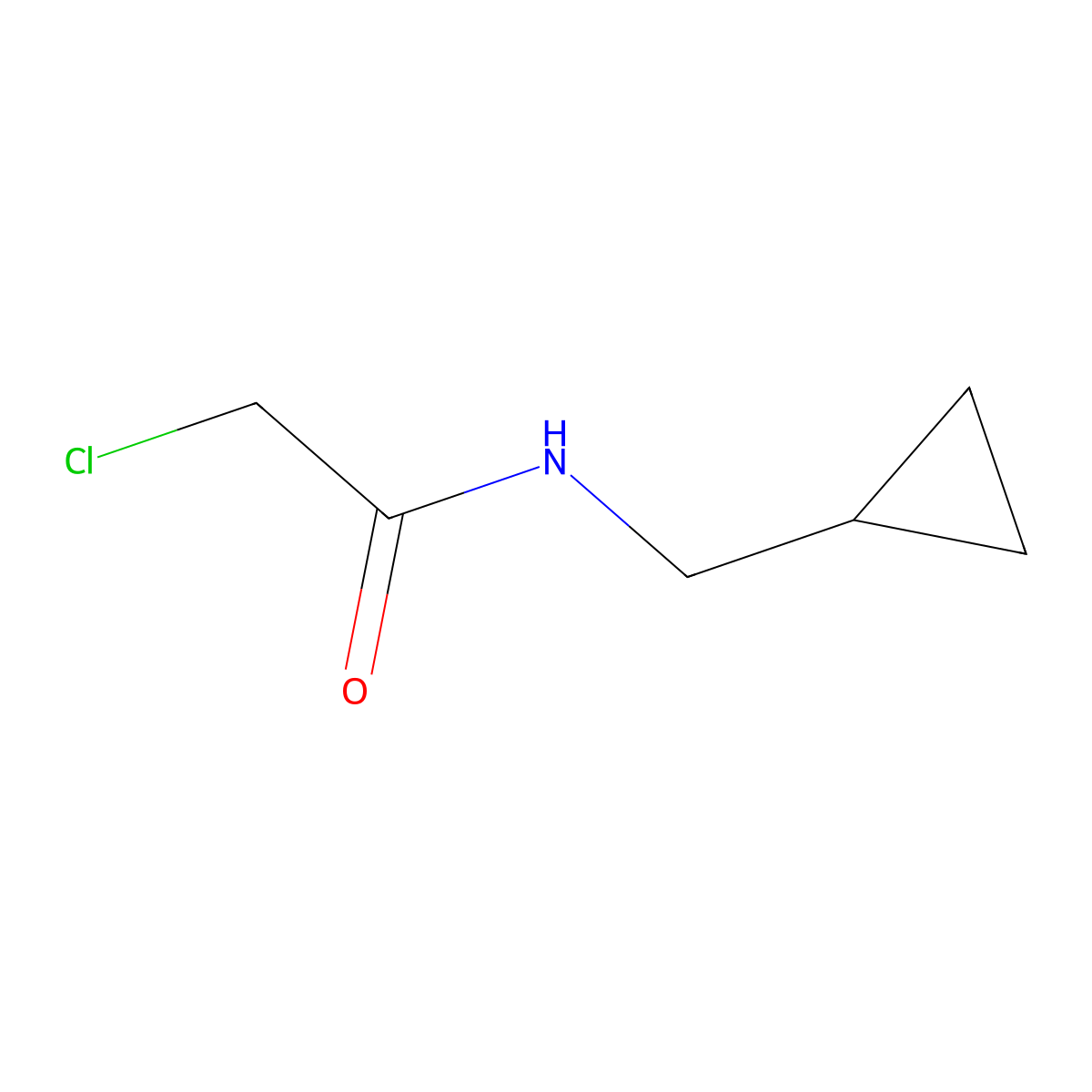 2-chloro-N-(cyclopropylmethyl)acetamide molecular structure, CAS 51937-76-9