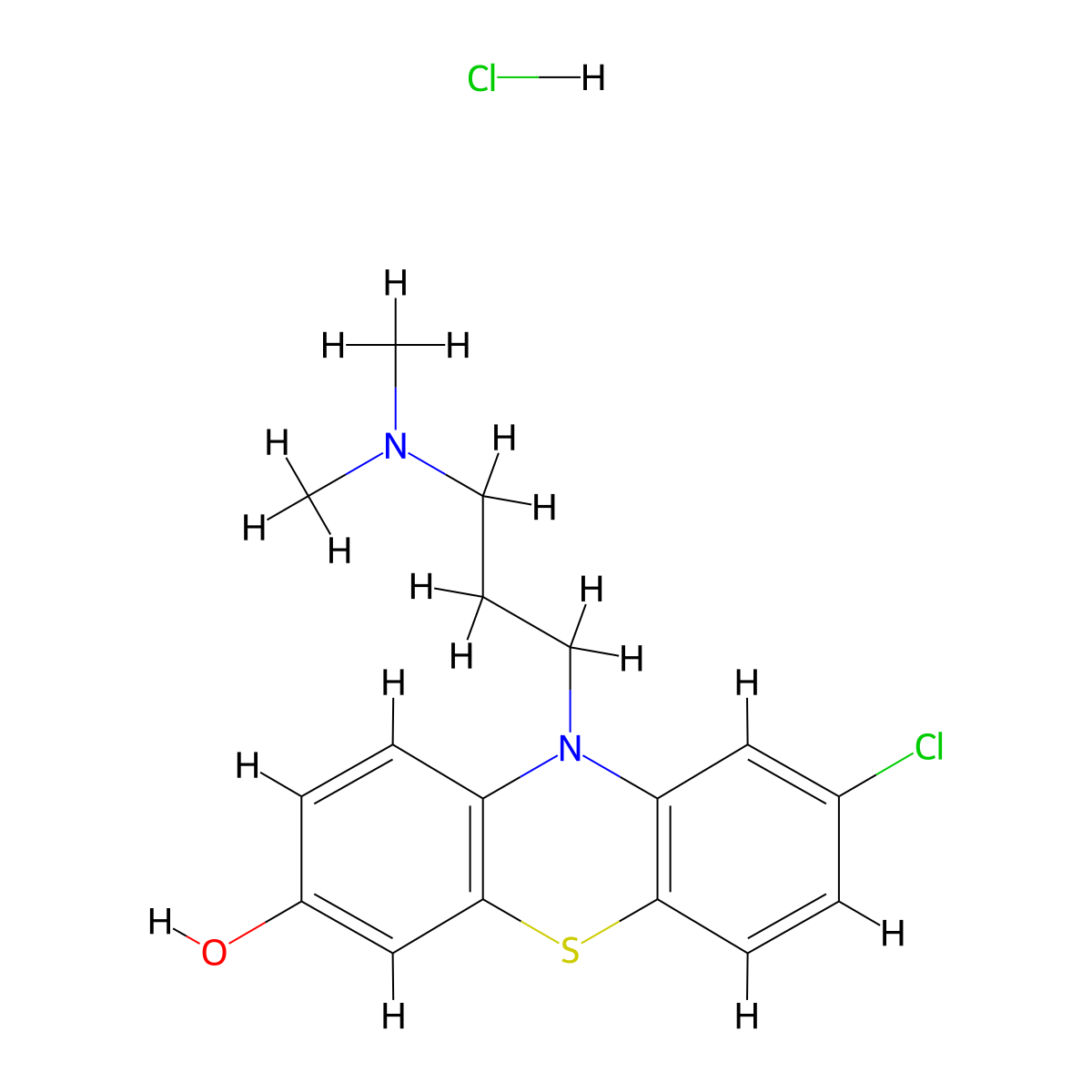 7-Hydroxy Chlorpromazine Hydrochloride molecular structure, CAS 51938-11-5