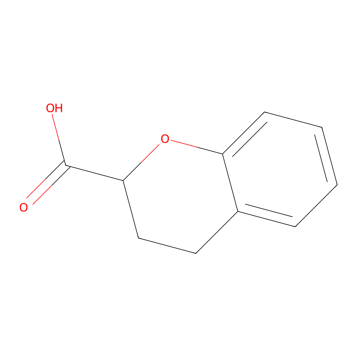 3,4-dihydro-2H-1-benzopyran-2-carboxylic acid molecular structure, CAS 51939-71-0