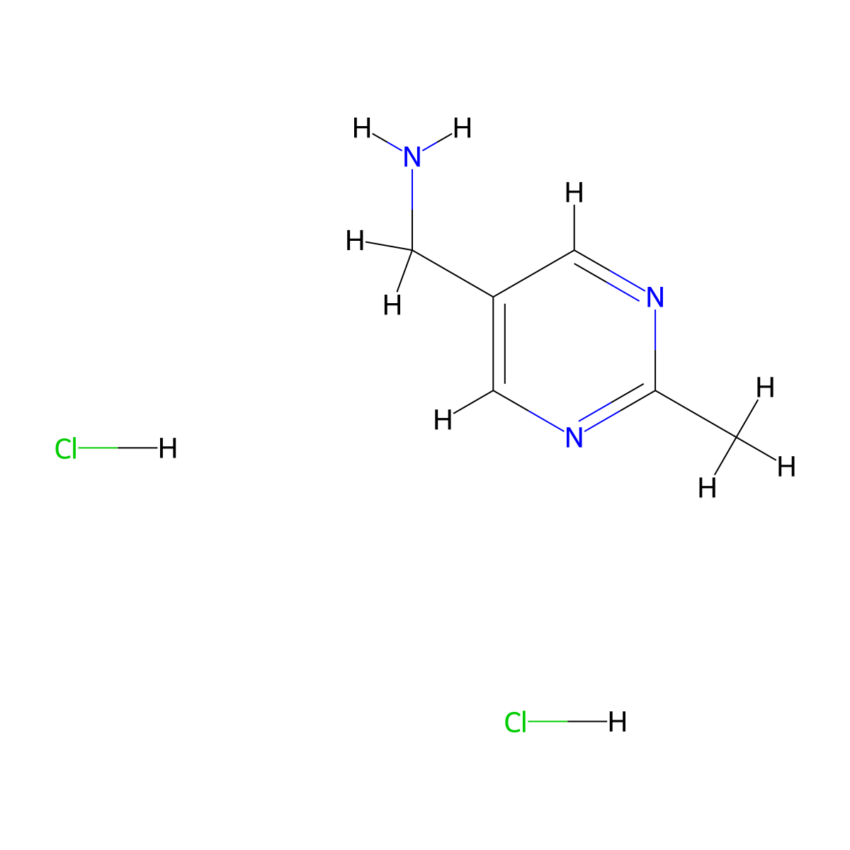 (2-Methylpyrimidin-5-yl)methanamine dihydrochloride molecular structure, CAS 5194-34-3