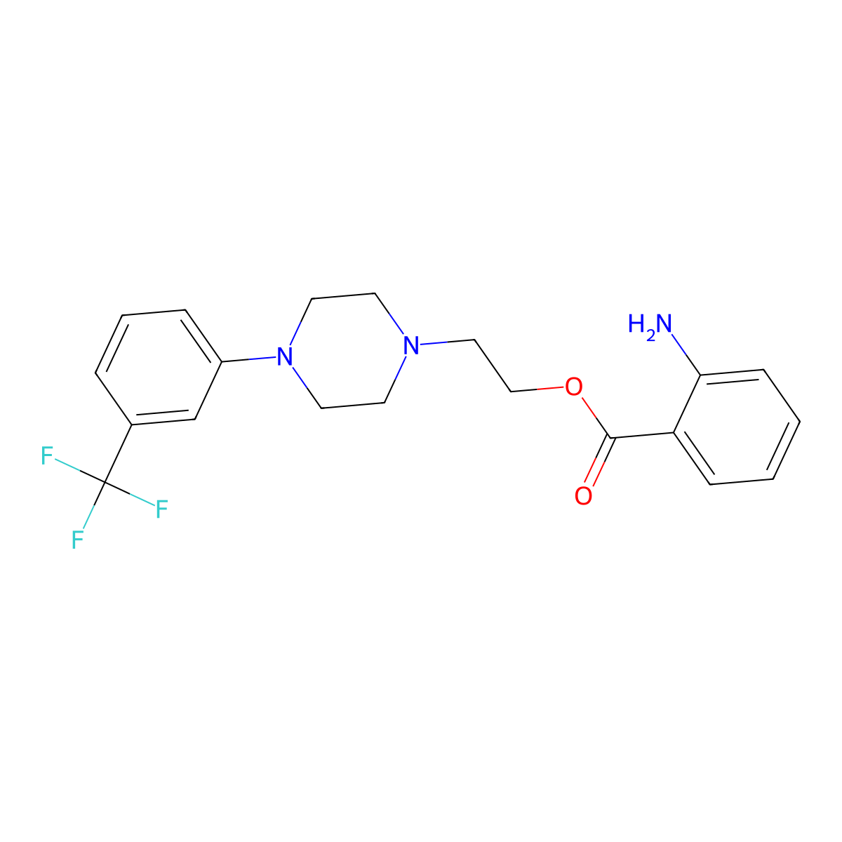 2-[4-[3-(Trifluoromethyl)phenyl]piperazin-1-yl]ethyl 2-aminobenzoate molecular structure, CAS 51941-08-3