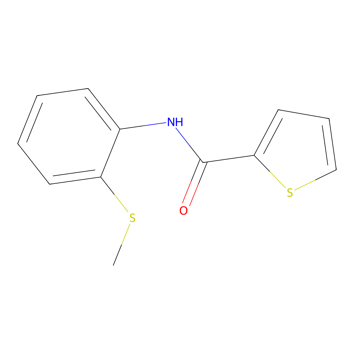 N-(2-methylsulfanylphenyl)thiophene-2-carboxamide molecular structure, CAS 51942-34-8