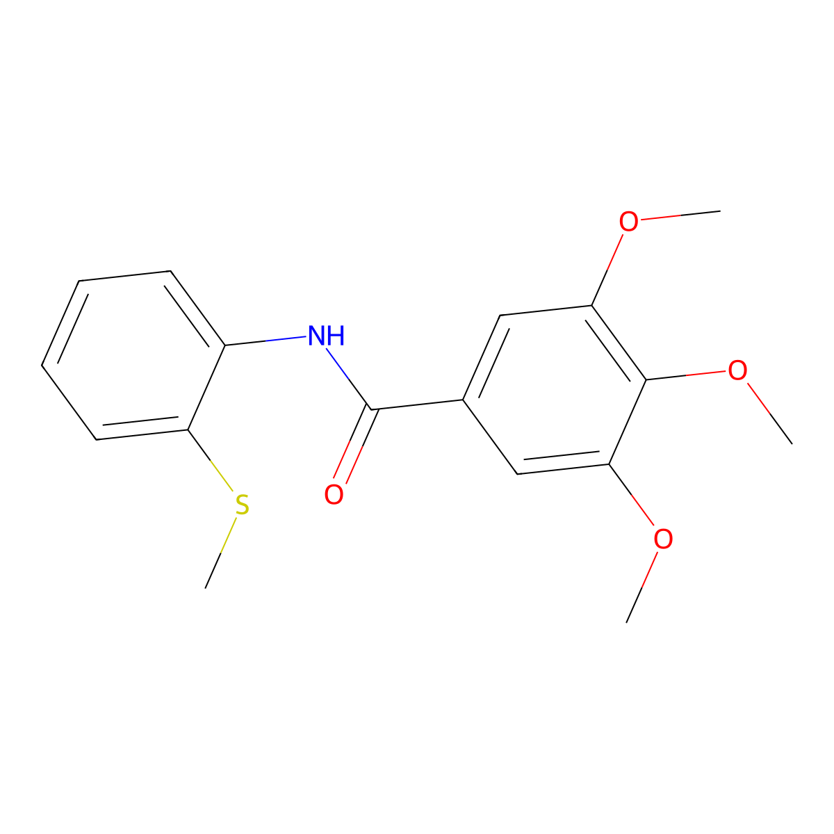 3,4,5-trimethoxy-N-[2-(methylsulfanyl)phenyl]benzamide molecular structure, CAS 51942-38-2