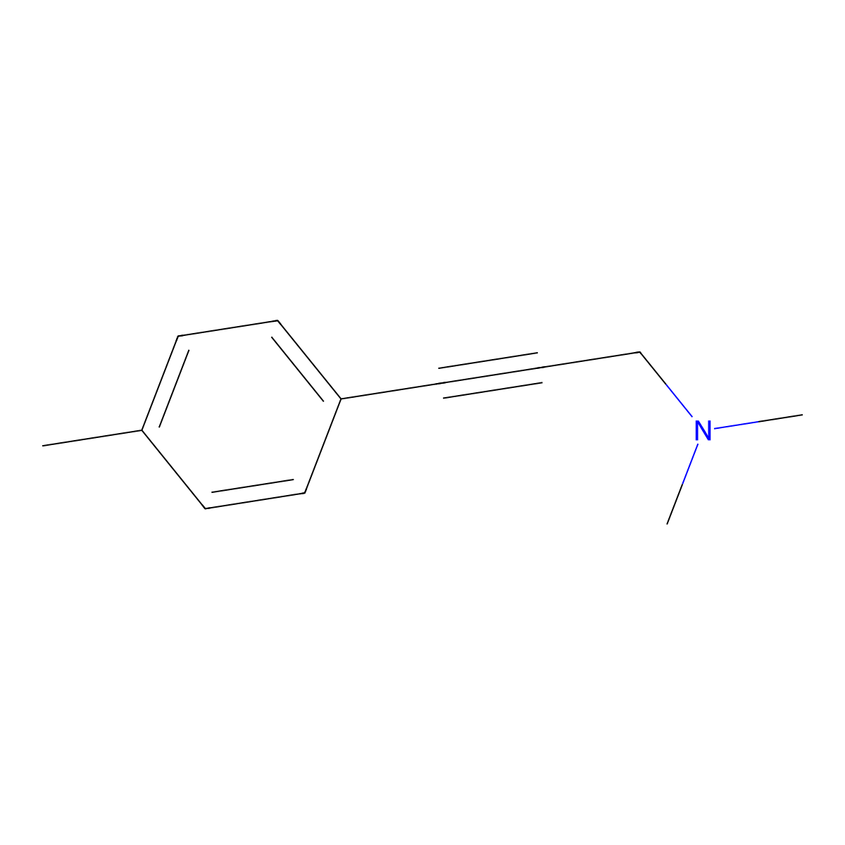 N,N-Dimethyl-3-(p-tolyl)prop-2-yn-1-amine molecular structure, CAS 51945-19-8