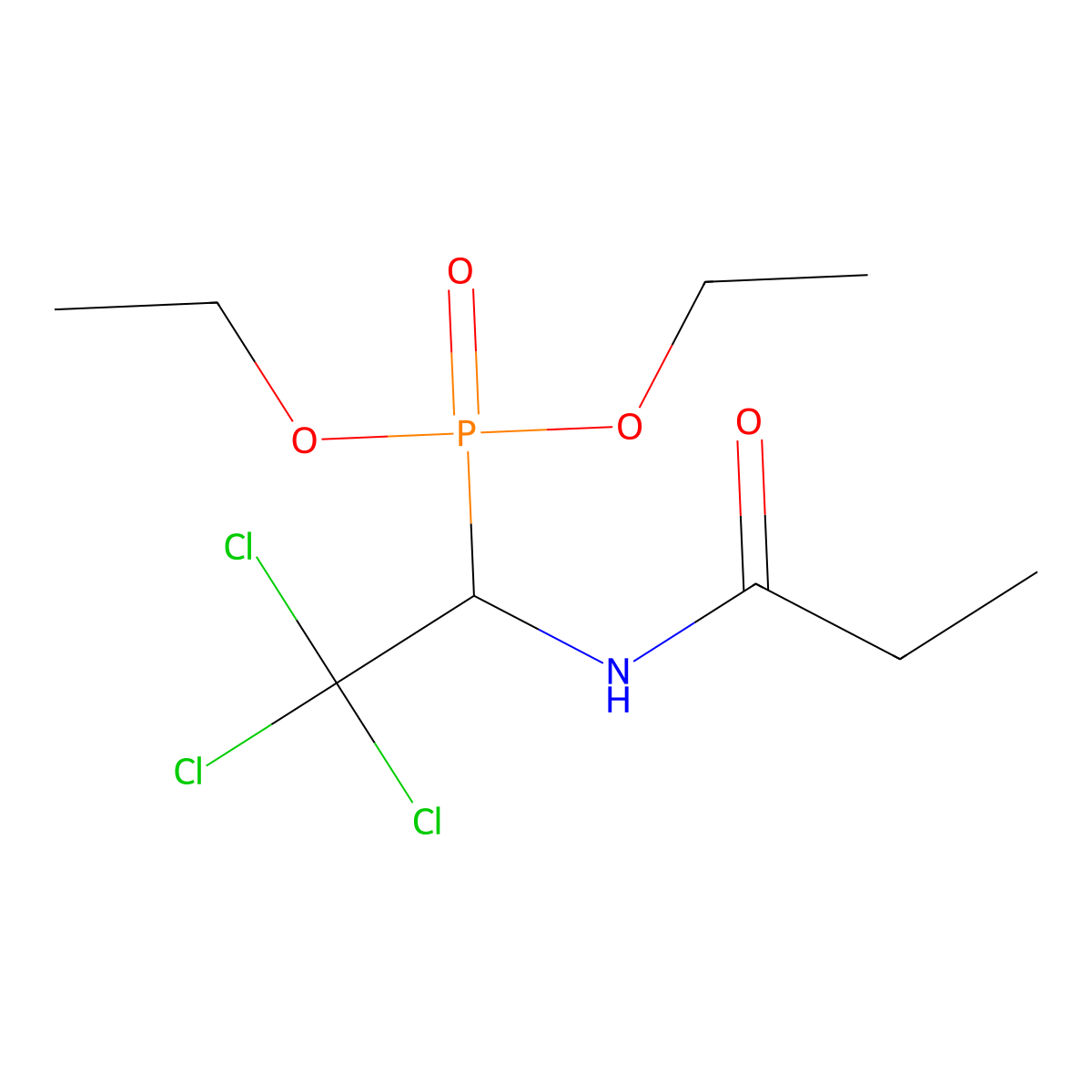Diethyl 2,2,2-trichloro-1-(propionylamino)ethylphosphonate molecular structure, CAS 51945-89-2