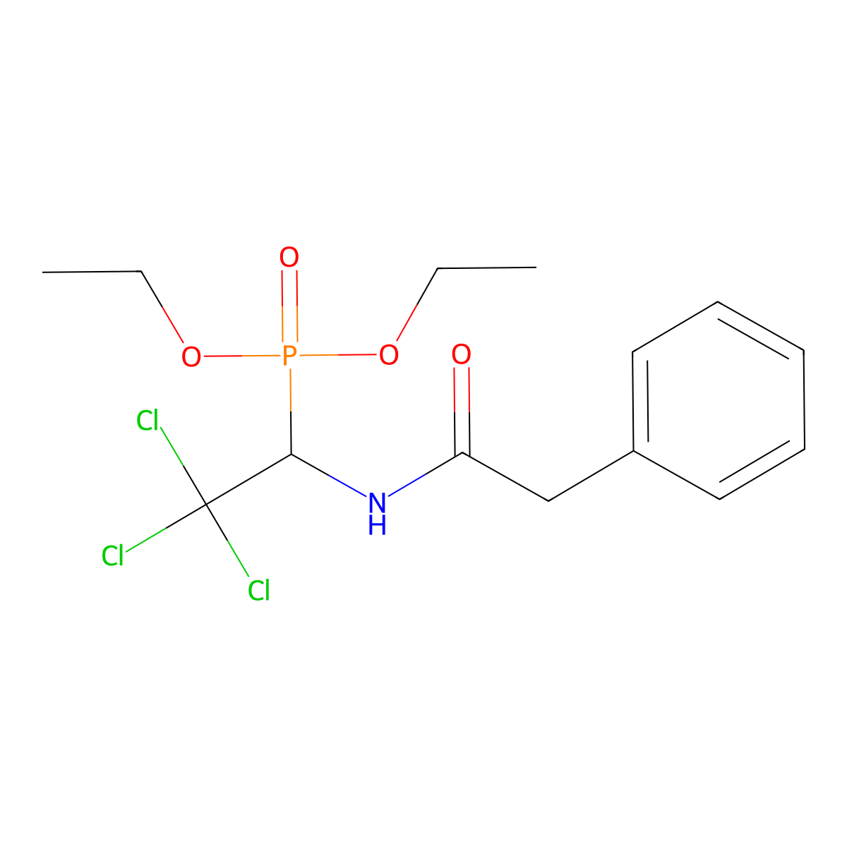 2-phenyl-N-(2,2,2-trichloro-1-diethoxyphosphorylethyl)acetamide molecular structure, CAS 51945-91-6