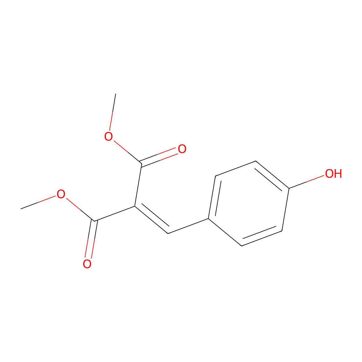 Dimethyl ((4-hydroxyphenyl)methylene)malonate molecular structure, CAS 51947-45-6