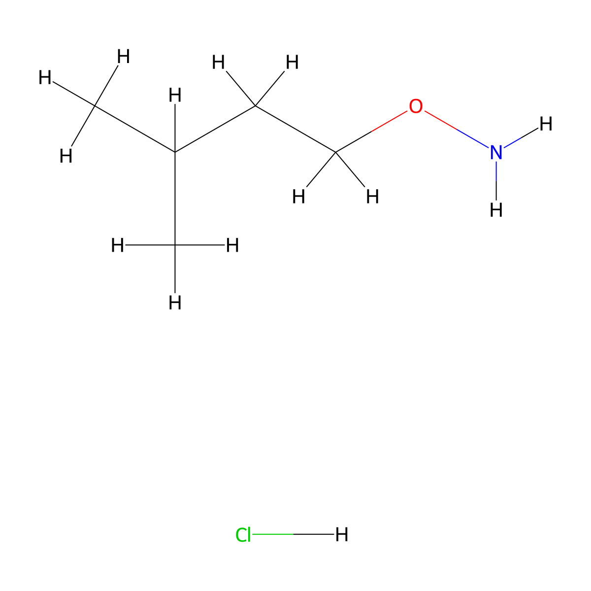 O-isopentylhydroxylamine hydrochloride molecular structure, CAS 51951-35-0