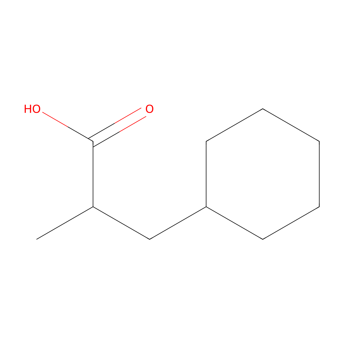 3-Cyclohexyl-2-methylpropanoic acid molecular structure, CAS 51953-02-7