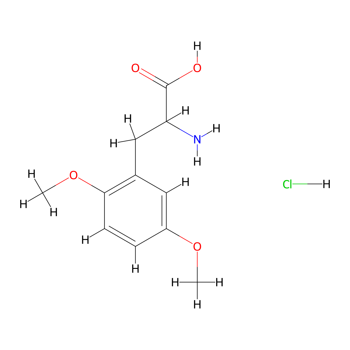 2-Amino-3-(2,5-dimethoxyphenyl)propanoic acid hydrochloride molecular structure, CAS 51954-67-7
