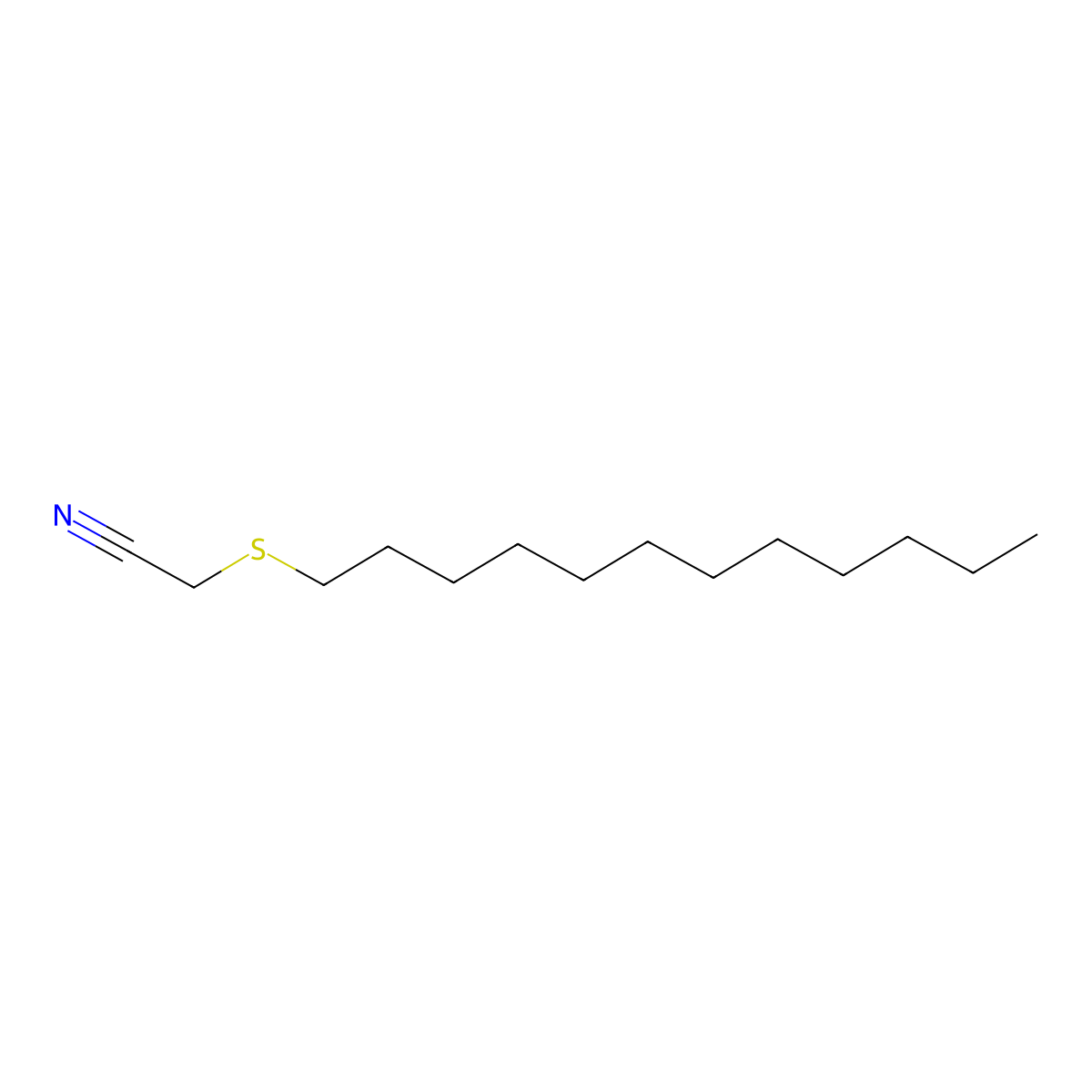 Acetonitrile, 2-(dodecylthio)- molecular structure, CAS 51956-42-4