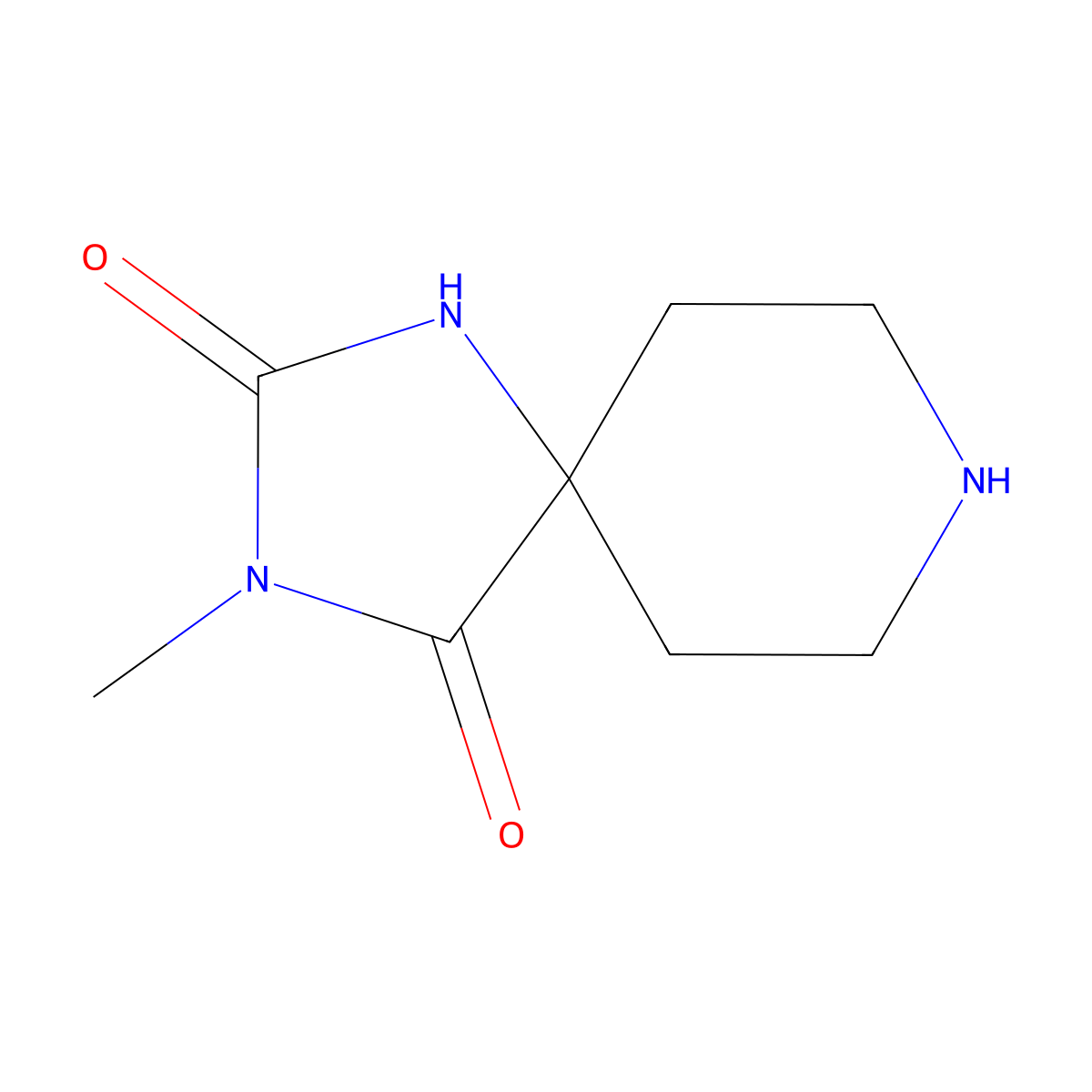 3-Methyl-1,3,8-triazaspiro[4.5]decane-2,4-dione molecular structure, CAS 51959-57-0