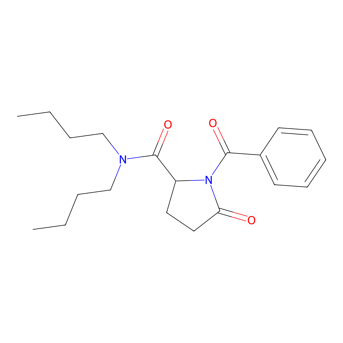 1-Benzoyl-N,N-dibutyl-5-oxopyrrolidine-2-carboxamide molecular structure, CAS 51959-91-2