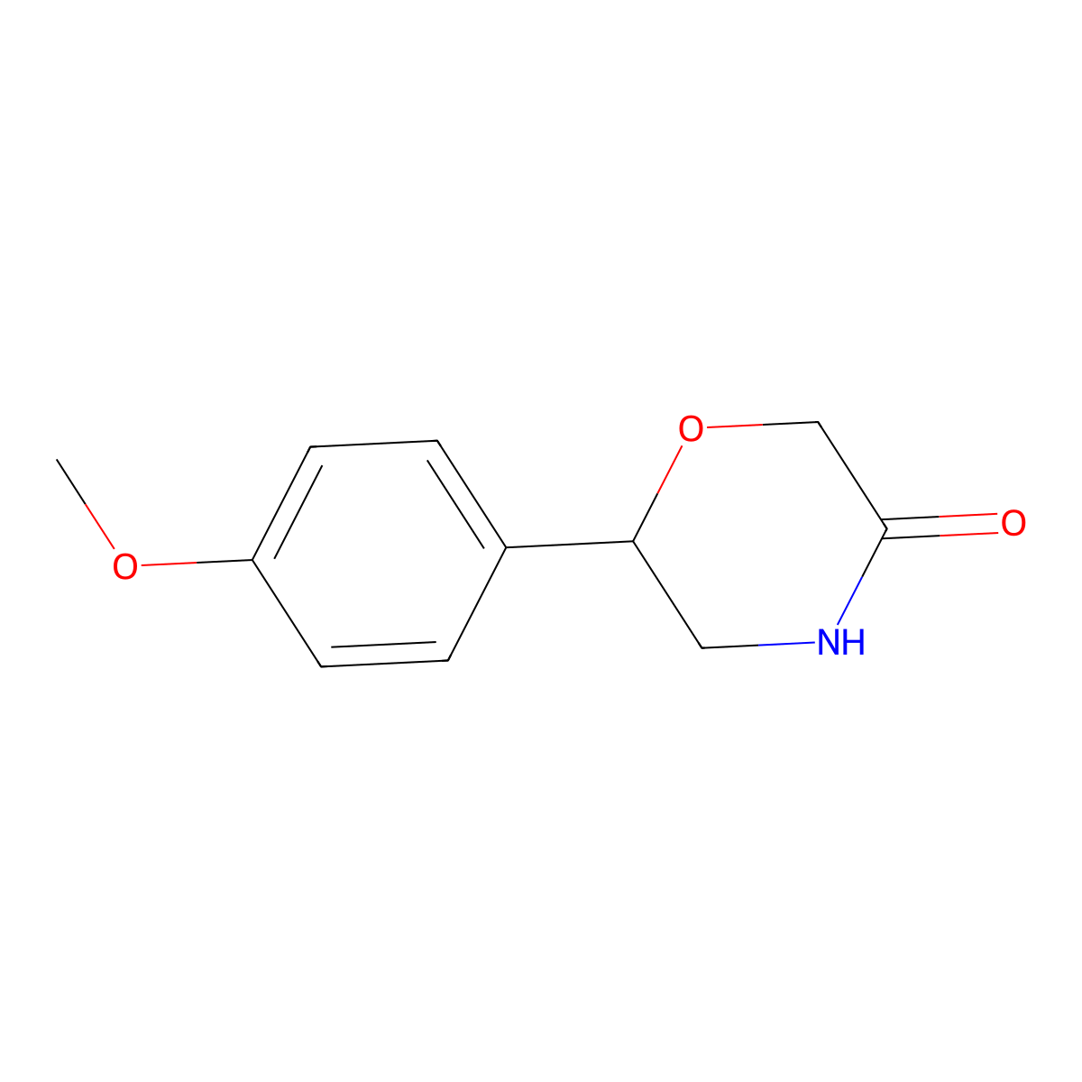 6-(4-Methoxyphenyl)morpholin-3-one molecular structure, CAS 5196-94-1